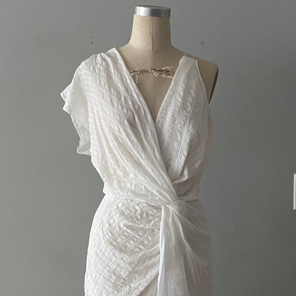 ZARA MIDI ASYMMETRIC TOP WITH KNOT V-NECK XS - Picture 5 of 7